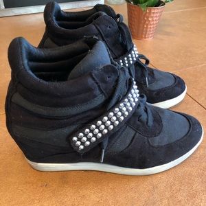 Black Wedge Sneaker